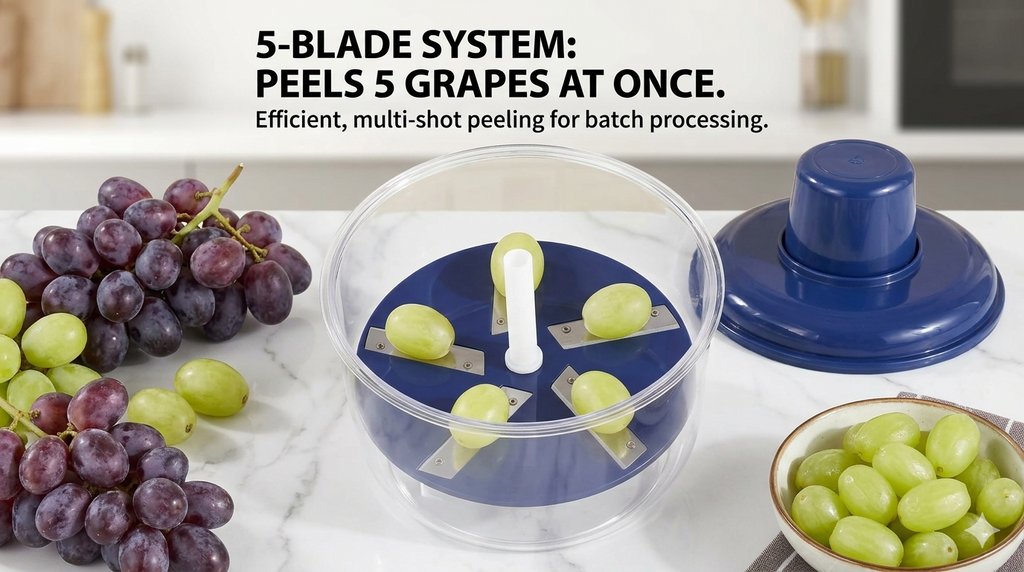 Automatic Fruit Peeler Machine | Electric Fruit Peeling Machine for Garlic, Grapes, Tomatoes & Cherries | Rechargeable Small Fruit Peeling Machine for Home Use | Electric Peeler Machine
