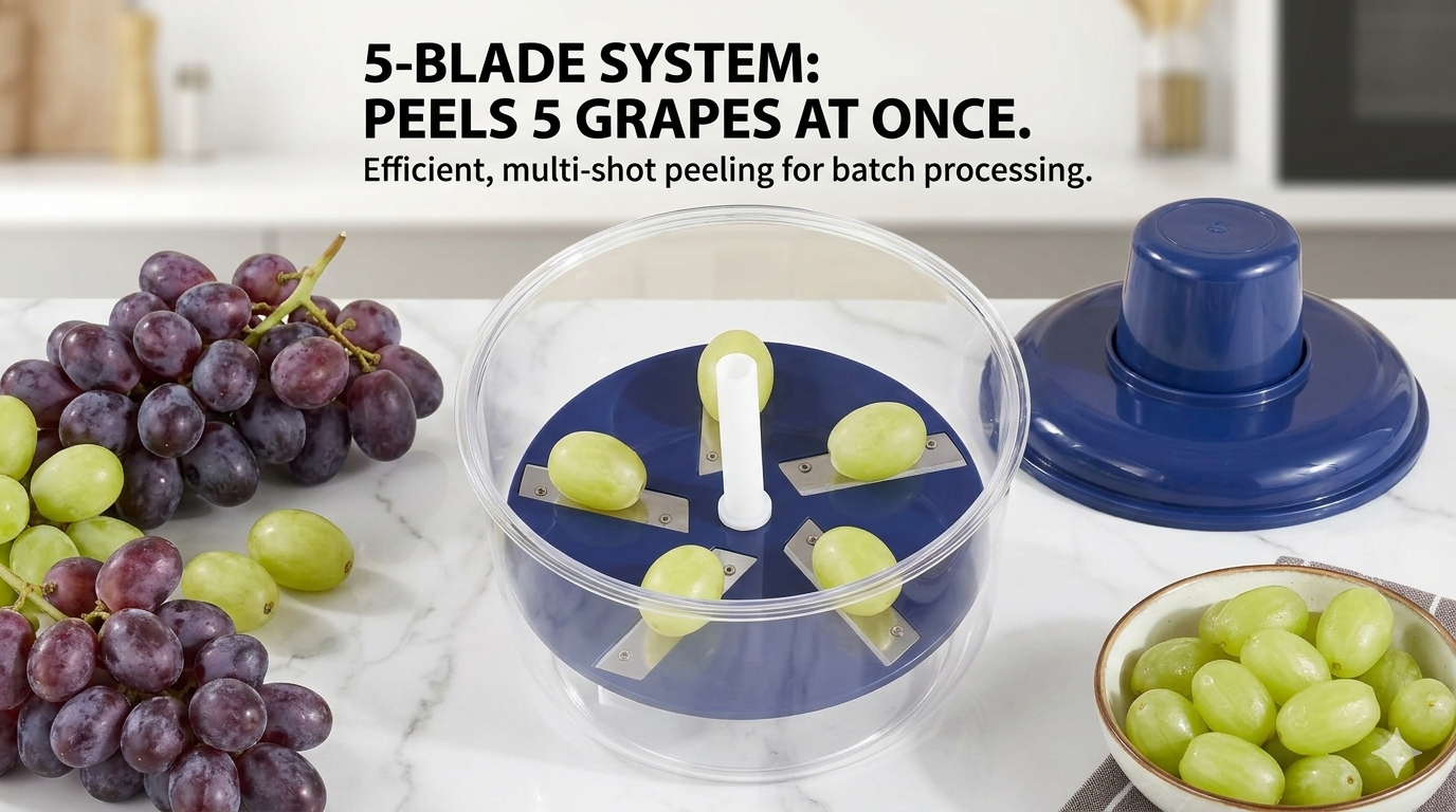 Automatic Fruit Peeler Machine | Electric Fruit Peeling Machine for Garlic, Grapes, Tomatoes & Cherries | Rechargeable Small Fruit Peeling Machine for Home Use | Electric Peeler Machine
