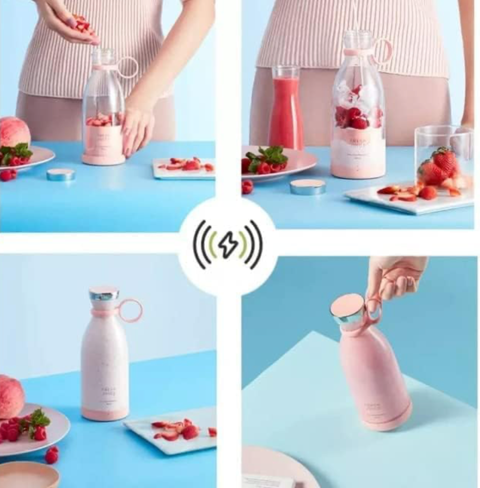 Portable Blender, USB Rechargeable Mini Juicer Blender, Electric Juicer Bottle Blender Grinder Mixer