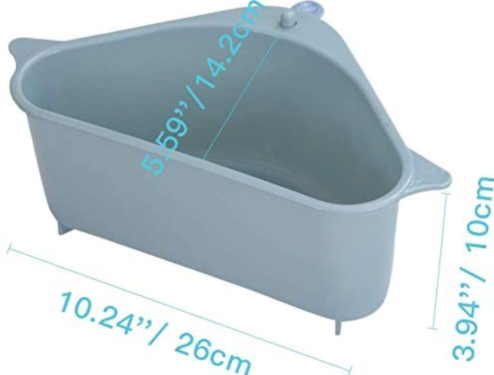 Kitchen Triangular Sink Strainer Basket with Suction Cups – Multipurpose Corner Drain Shelf Rack for Sponge, Soap & Vegetables