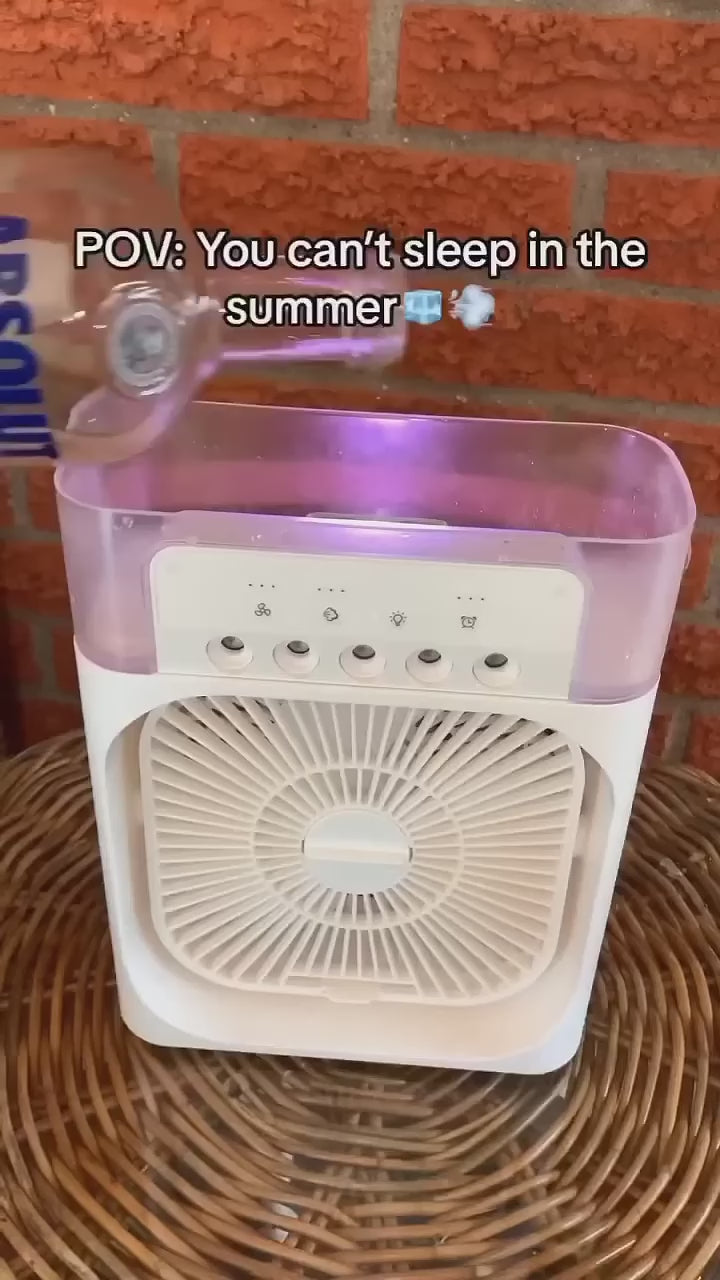 Mini Cooler for Room Cooling AC Portable Mini Fan Artic Cooler with 7 Colors LED Light, 1/2/3 H Timer, 3 Wind Speeds and 3 Spray Modes for Office,Home,Dorm,Travel?"